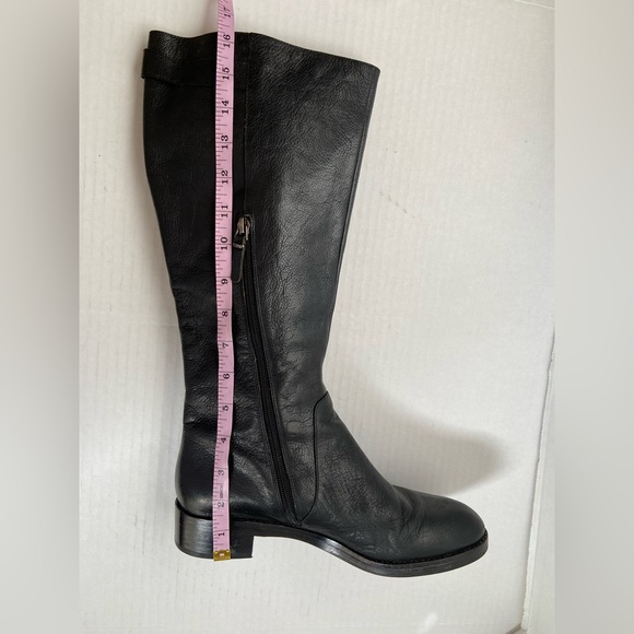 Via Spiga Riding Boots Black Leather Knee High Tall Womens 9M Logo Italy - Picture 14 of 16